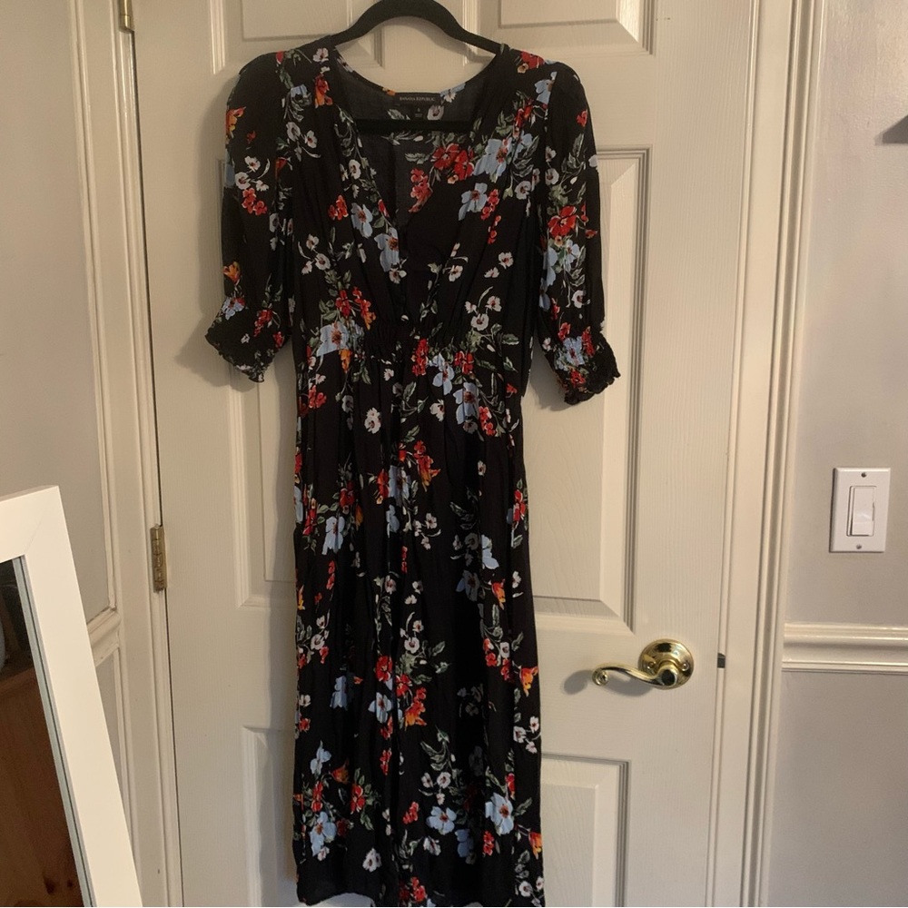 BR floral midi dress